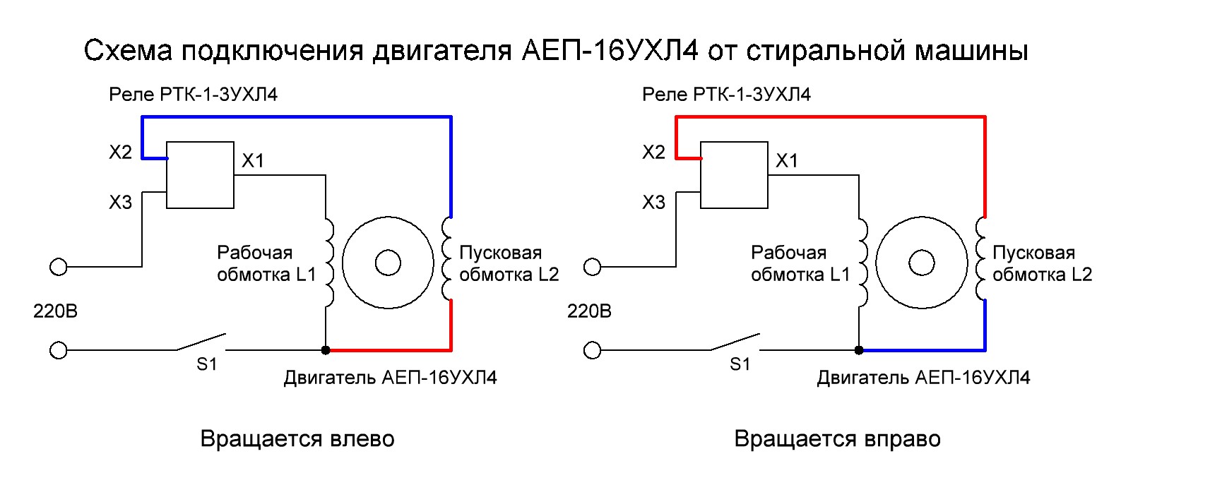 Схема подключения двигателя от старой стиральной машины